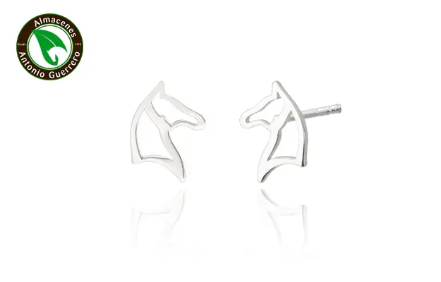 PENDIENTES CABALLO SILUETA PLATA
